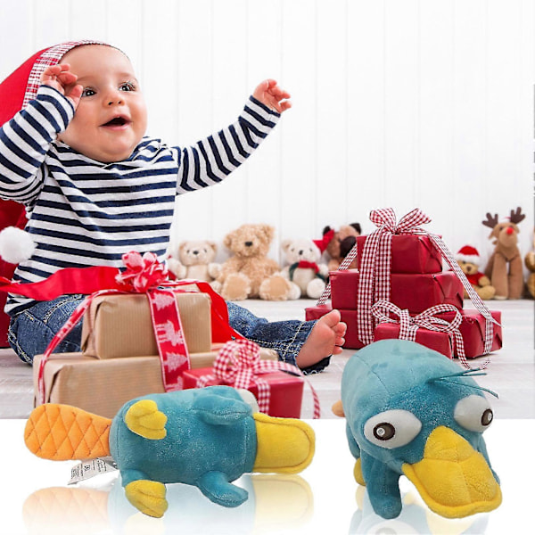 Söpö Sininen Platypus-Nukke Pehmeä Täytetty Eläin Piirretty Ankka Nokkainen Plushies Koristeellinen Duckmole Plus Doll Joulu Syntymäpäivälahja