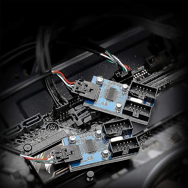 Moderkort USB 2.0 9-pins Header 1 til 4 Udvidelseshub Splitter Adapter