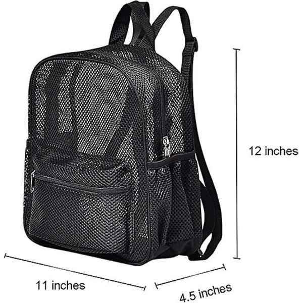 Mini Mesh Rygsæk, Klar Mesh Rygsæk Til Pendling, Svømning, Rejser, Strand, Udendørs Sport Sort
