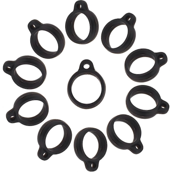 20 stk. Anti-Tab Silikone Gummi Ringe 13mm Diameter Sort Anti-Tab O Ringe Multipurpose Halskæde Lanyard Udskiftning Vedhæng Bæresæt DIY