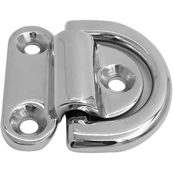 Fällbar ögla i rostfritt stål, fällbar ögla, däck surrningsring för släpvagn, båt, husvagn, silver, 2 st