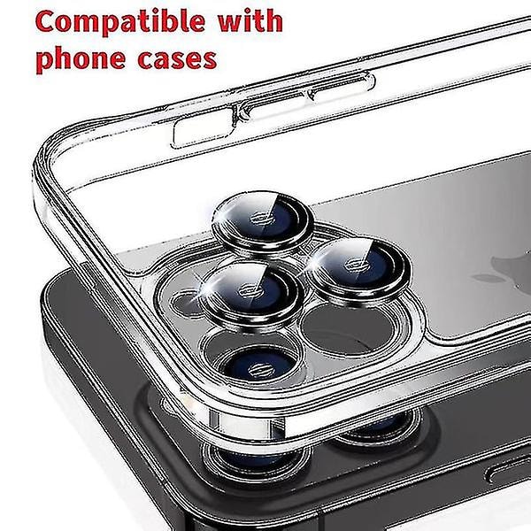 Linssi iPhone 14 Pro Max -kameralle Linssinsuojus Lasikalvo Timantti Hopea (2 KPL)