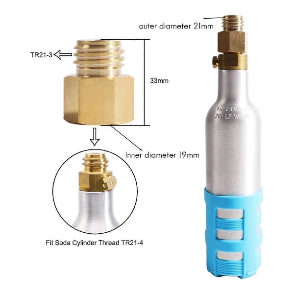 Soda Sylinder Adapter Quooker Cube Tank Hunn Tr21-4 til Hann Tr21-3