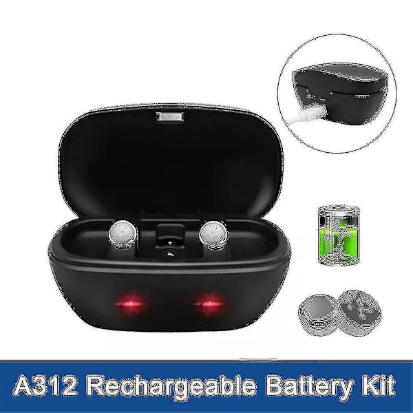 A312 Oppladbart Batteri, Høreapparatbatterier 312 Ladekit 312 312a A312 Pr4 Oppladbart Batteri For Høreapparat (2 stk 312)