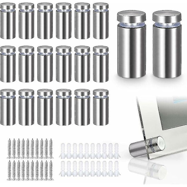 2024 20 Pcs Glass Spacer, Stainless Steel Wall Mount For Advertising Nails, For Plates And Sign Displays (silver)