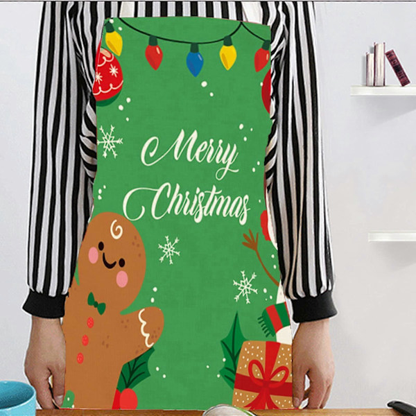 2-pack Jultomtar Förkläden Vuxna Nyhet Vattentät Förkläde för Julfest Kostym Matlagning Förkläde Julkock Present
