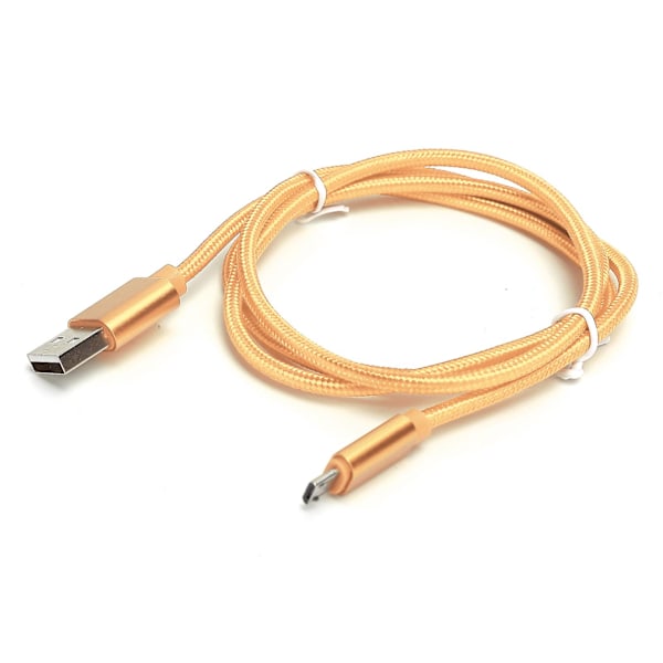 Heavy Duty 1M Flettet Micro USB Opladningskabel - Guld