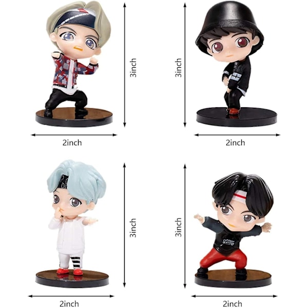 7 st Bts Tårta Toppers Stående Position Karaktärer Set Av Actionfigur Leksaker Tårta Toppers För Bts Födelsedagsfest Tillbehör