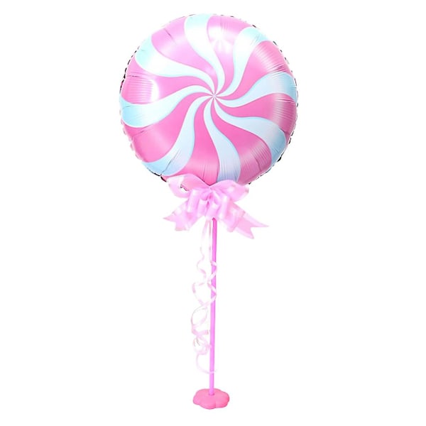 Vindmølle Folieballon Sæt Pinde Stativ Base Pæl Bryllup Fest Dekoration Pink