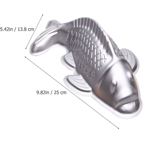 Bakepaner i aluminiumlegering for fiskekaker, karpeformet kakeform i tinn, bursdag for kakedekorasjon, sølv