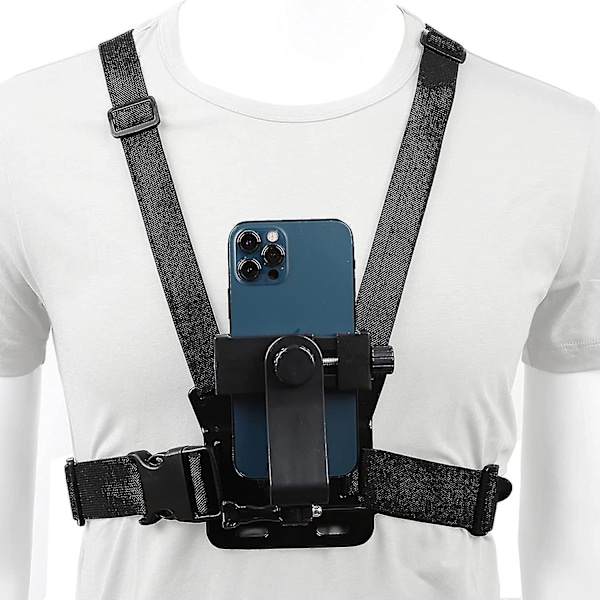 Mobile Phone Chest Mount Harness Strap Holder, Cell Phone Clip Action Camera Pov Compatible With Samsung Iphone Gopro