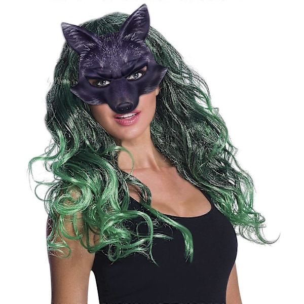 Halloween-eläin naamio, keinotekoinen kettu naamio, elegantti cosplay-naamio Halloween-cosplay-juhliin, hieno pukukoriste (musta kettu)