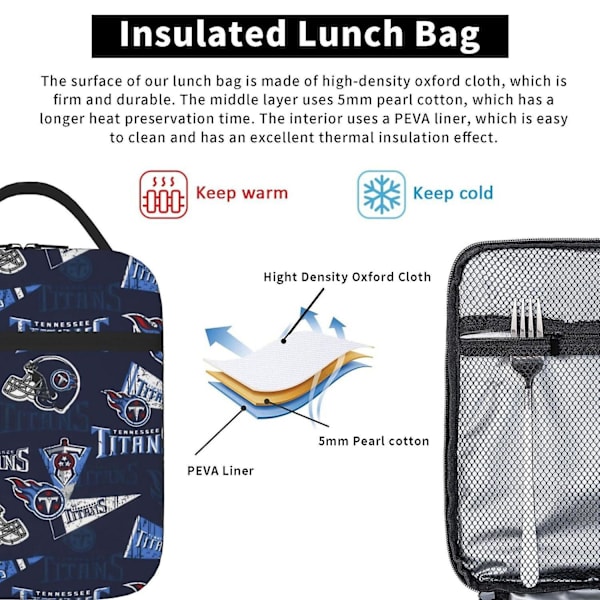 NFL Fotbollslag Logga Lunchväska, Isolerad Lunchbox Återanvändbar Kylare Behållare Termisk Bento Väska