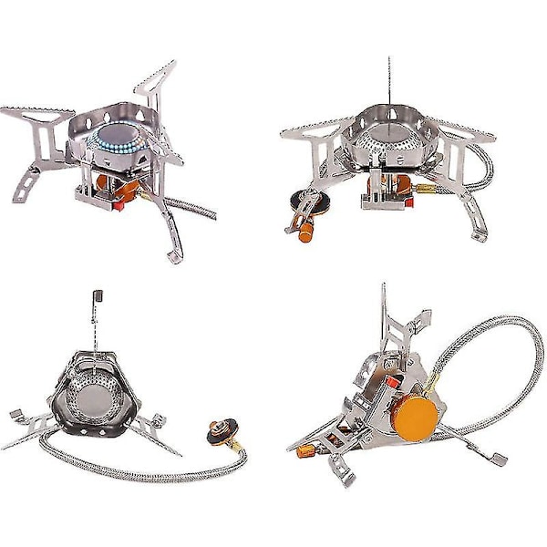 Utomhus Gasspis Camping Gasbrännare Vikbar Spis Fällbar Elektronisk Spis Split1pcs-silver Guanguan