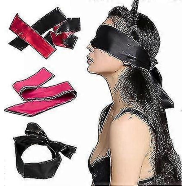 Sexig ögonbindel, satin sovmask, satin mask sovmask, sovmasker för vuxna par i kärlek 150x7.5cm
