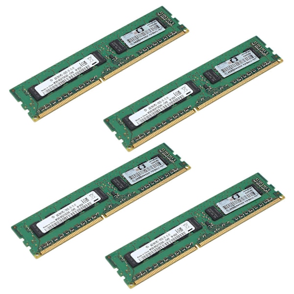 4X 4GB 2RX8 PC3 10600E 1.5V DDR3 1333MHz ECC Hukommelse RAM Ubuffret kompatibel til Server Workstation(4G)