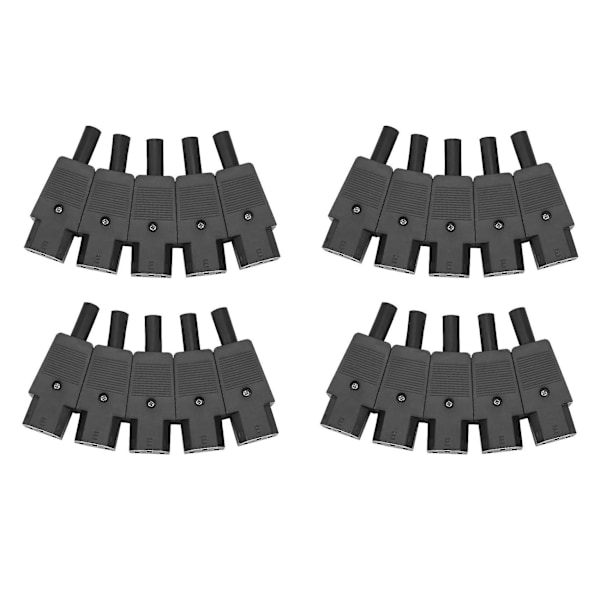 20 stk. IEC 320 C13 Hun-stik Adapter 3-polet Stikledning Ombygning Connector