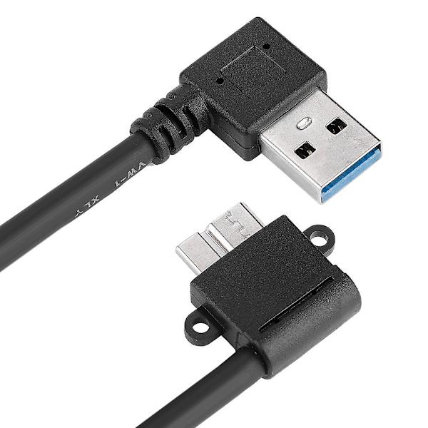 10 tum USB 3.0 dubbel armbågskabel - Höger 90 graders armbåge till Micro USB 3.0 hane datakabel