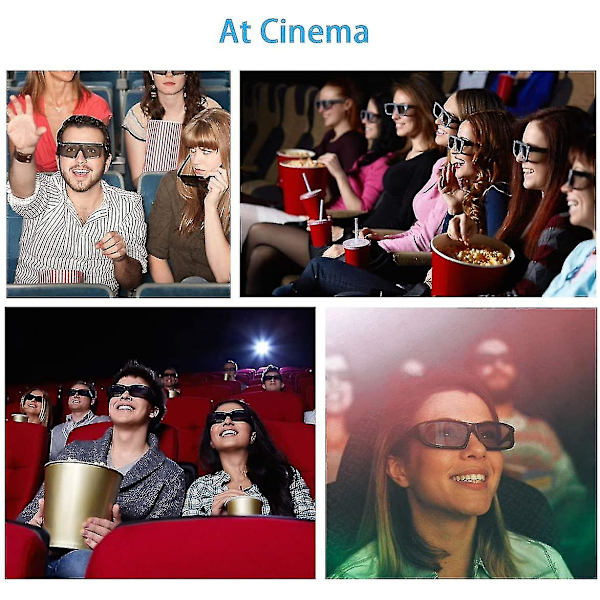 4 par Unisex Passiva Polariserande 3D-glasögon för LG, Sony, Panasonic, Toshiba, Vizio och alla passiva 3D-TV:er för att titta på filmer Cirkulärt polariserade Le