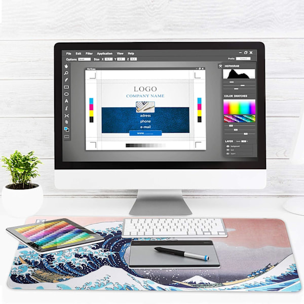 Gaming Mousepad - Ekstra stort computer tastatur musmåtte XXL/ 90 x 40 x 0,3 cm (dristig)