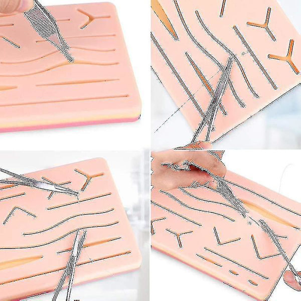 Komplett Suture Kit til Studerende, Inkluderer Silikon Suture Pad og Suture Værktøj til Øvelse