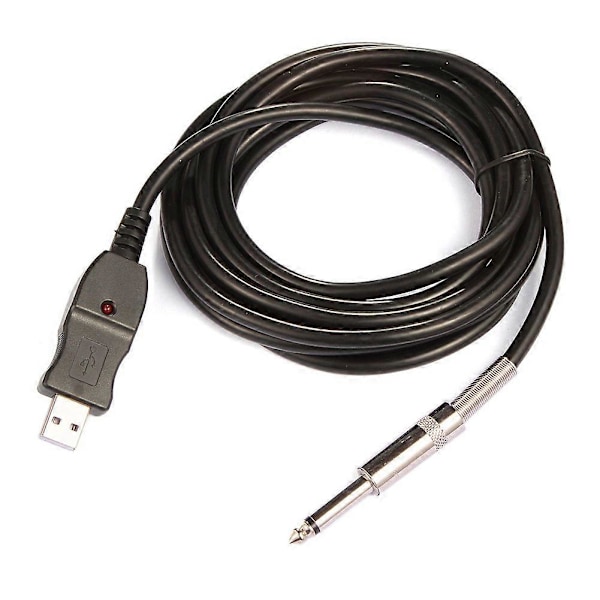 USB-kabel for gitarropptak til PC - Adapter, konverter, tilkobling, grensesnitt, 6,5 mm
