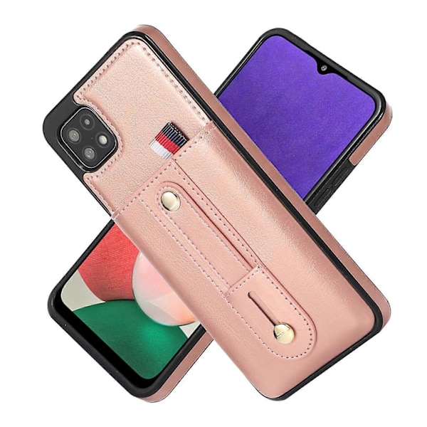 Samsung Galaxy A42 5G Ranneke Jalusta Lompakko Nahkainen Puhelinkotelo