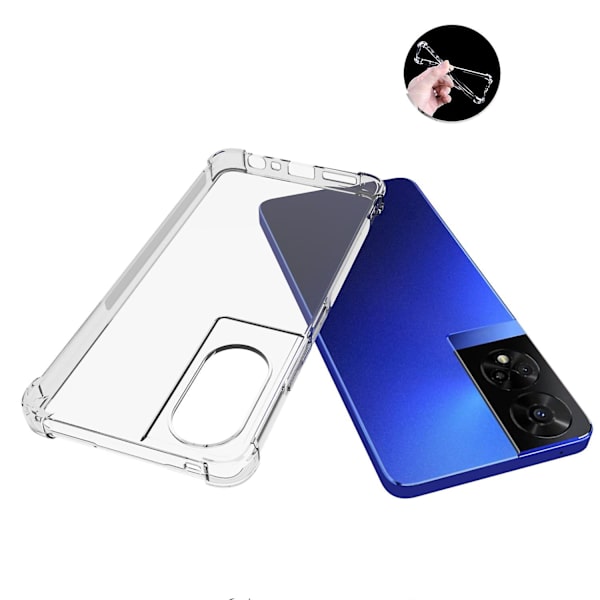 Telefonfodral för TCL 50 5G - Transparent Skal med Luftkuddar i Hörnen, Smalt TPU-fodral