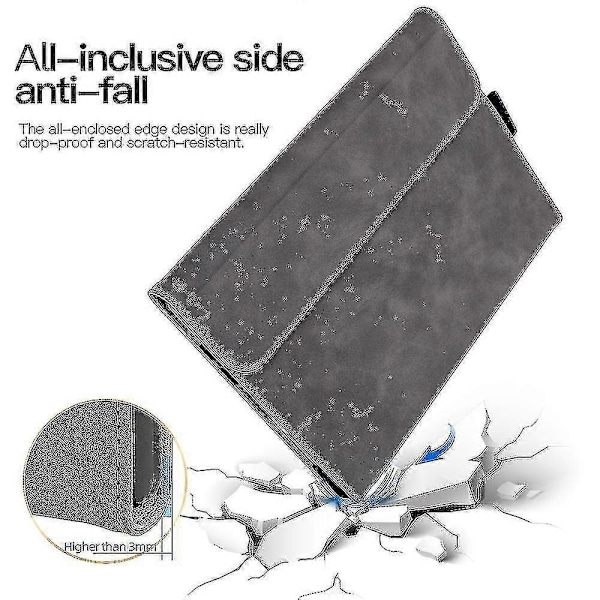 For Microsoft Surface Pro 9 PU Lær Tastatur Etui Justerbart Stativ Anti-fall Nettbrettdeksel
