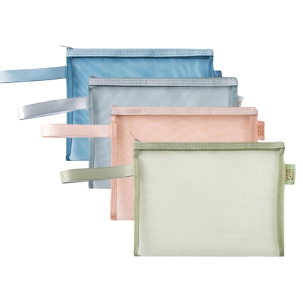 Mesh-veske med glidelås, lett nylon, tydelig synlig mesh