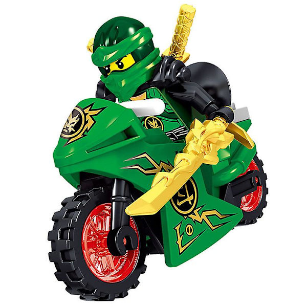 8 st Minifigurer Mini Figurer Ninjago Motorcykel Set Klossar Ninja Leksak.