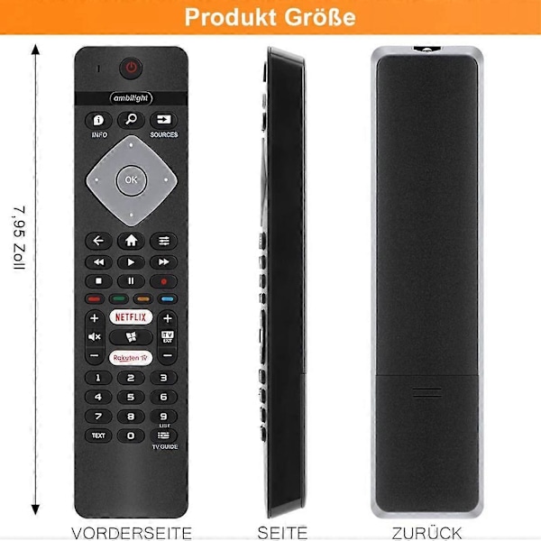Fjernkontroll Erstatning for Alle 4K Smart LED TV 75PUS6754/12 65PUS6754/12 65PUS6704/12 55PUS6754