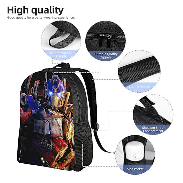 v16 Transformers Ryggsäck Skolväska Barn Ryggsäck Casual Daypack För Pojkar Flickor