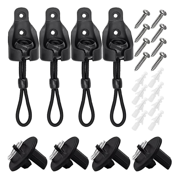 Reservedele Rullegardin Hardware Bungee Kit og Endekaps Skygge Fastgørelser til Udendørs Rullegardin Solskærm 4Pak