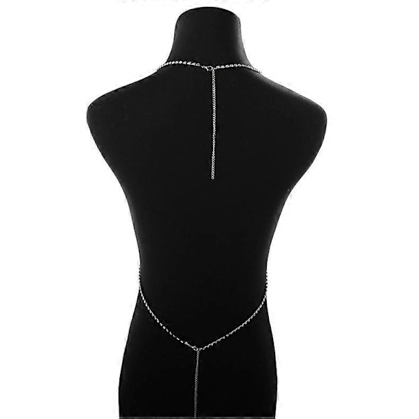 Rhinestone Bikinitopp-Kjede Gull Glitrende Brystkjede Krystall Nattklubb Bryst Kroppskjede Smykker