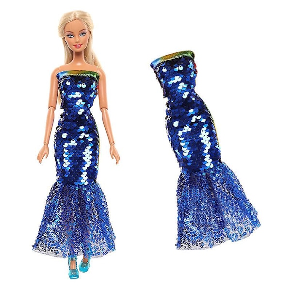 2024 30cm Dockklänning med paljetter, Barbie-klänning, Lekhusleksak, Klänningsset, Köp 5 få 1 gratis