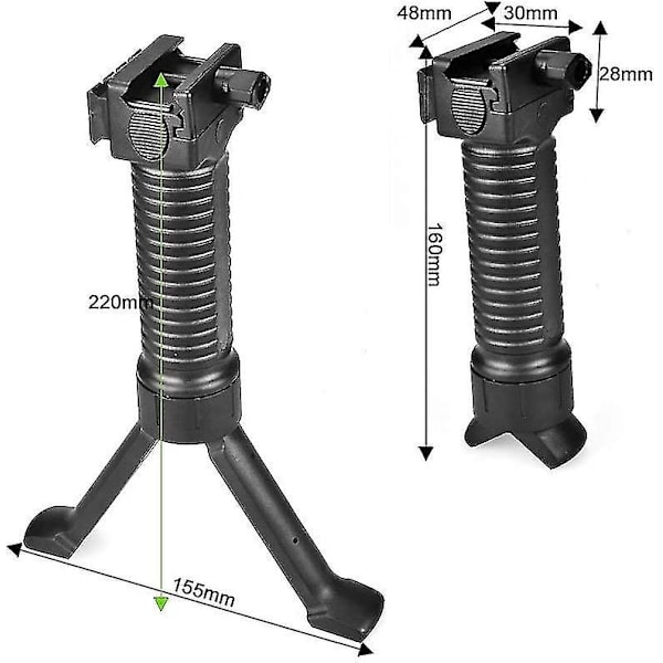 Pod Grips Extender 20 mm Rail Pystyssä oleva Kiikarinkahva 2 in 1 Keymod Kaksijalka Vapaasti Säädettävä Kisko Airsoft-kahvat Ulkoammuntaan Ilma Picatinny Weav
