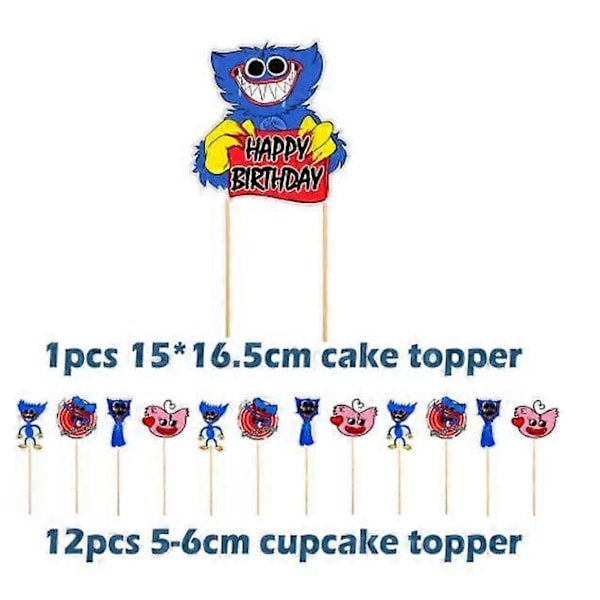 Poppy Huggy Wuggy Barnballongbåge för barnfest - Grattis på födelsedagen