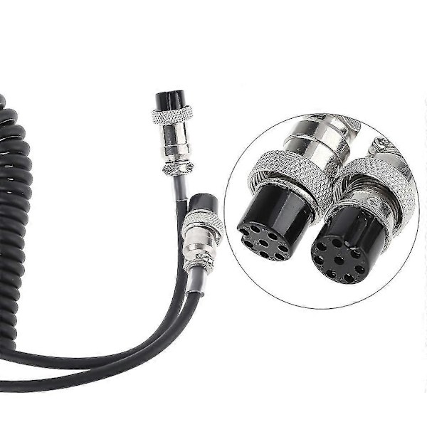 70 cm Aviation Mikrofonkabel til Kenwood Transceiver MC-60 Sort Slidstærkt