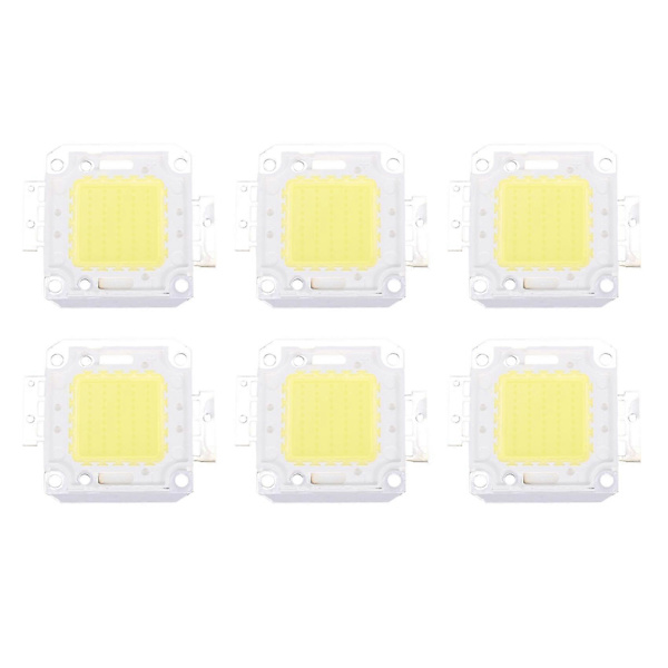 6x Hög Effekt 50w LED-Chip Glödlampa Ljuslampa DIY Vit 3800lm 6500k
