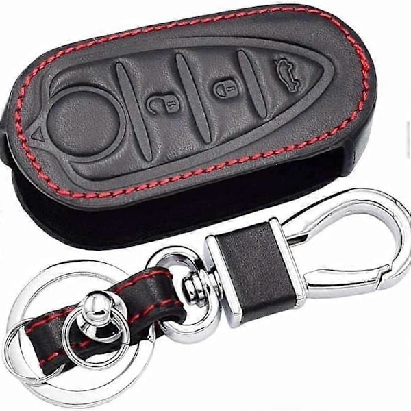 3 Knappar Äkta Läder Flip Bilnyckel Fodral Fob Skydd För Alfa Romeo Mito Giulietta 159 Gta Vikbara Nycklar Nyckelring