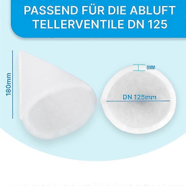 10 stk. Keglefilter til badeværelsesventilation G4 Filter, Udstødningsfilter til ventilationssystem Zehnder, Helios, Maico, Pluggit - Udstødningsluftfilter Se