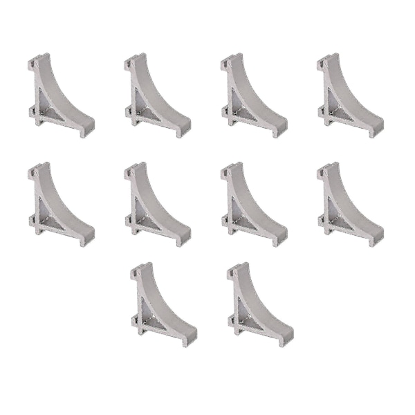 10 stycken 2,3 cm aluminiumlegering silver kylskåpshyllstödshäckar - B