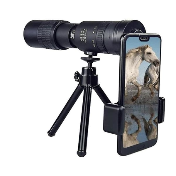 4K monokulära teleskop 10-300X40 mm zoom monokulär kikare Fickteleskop stödjer smartphone för fotografering