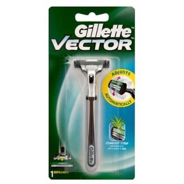 Gillette Vector rakhyvelhandtag + påfyllningsbar patron (2 blad)