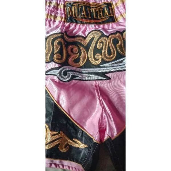 Shorts til bokse - Traditionel THAI - Muay Thai - 100% Satin Polyester - Størrelser til børn og voksne Rosa XL