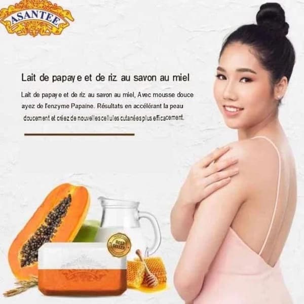 3 x Papaya Asantee Parfumerad Tvål – 135 g – Blandad Användning