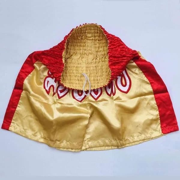 Korte Thai Bokse - Traditionel - Gul - Størrelser Børn og Voksne - 100% Satin Polyester Gul M