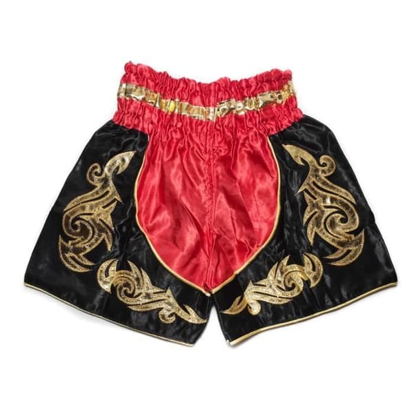 Korta Barn Muay Thai - Röd - Storlek 12-14 år - 100% Sidenpolyester - Boxning Kickboxing - M