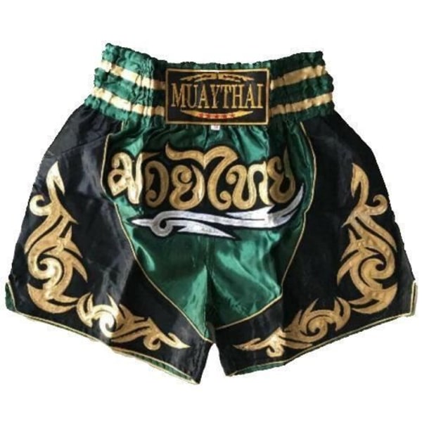 Shorts Traditionell THAI Boxning Kickboxning Special Muay Thai MMA | Grön | Barn och vuxenstorlekar | Thailand
